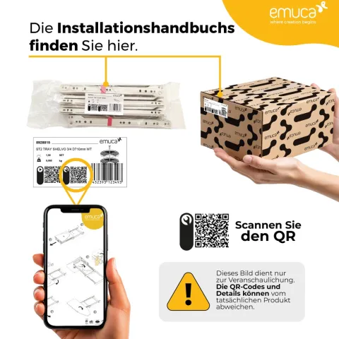 Emuca Antirutschmatte für Schublade, Textileffekt, Länge 20m x 480mm, Kunststoff, weiss