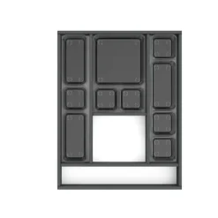 Emuca Ausziehbarer Schubladenorganisator 450x500, Aluminium, Anthrazitgrau