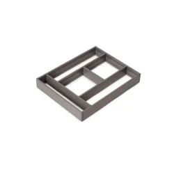 Emuca Ausziehbarer Schubladenorganisator 450x500, Aluminium, Anthrazitgrau
