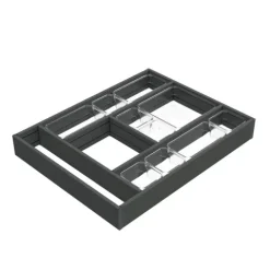 Emuca Ausziehbarer Schubladenorganisator 450x500, Aluminium, Anthrazitgrau