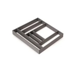 Emuca Ausziehbarer Schubladenorganisator 600x500, Aluminium, Anthrazitgrau