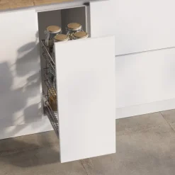 Emuca Auszugswagen Supra mit Unterfederung und sanfter Schließung, Modul 300mm, Stahl, Verchromt