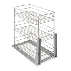Emuca Auszugswagen Supra mit Unterfederung und sanfter Schließung, Modul 300mm, Stahl, Verchromt