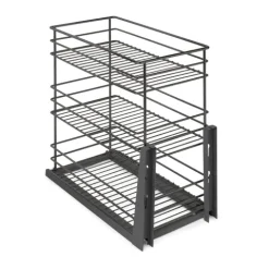 Emuca Auszugswagen Titane mit Unterfederung und sanfter Schließung, Modul 300mm, Stahl, Anthrazitgrau