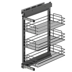 Emuca Auszugswagen TitanteStar mit Schließautomatik, Modul 300mm, Stahl, Anthrazitgrau