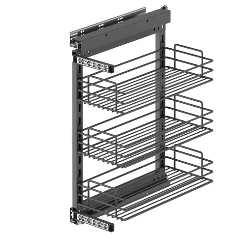 Emuca Auszugswagen TitanteStar mit Schließautomatik, Modul 300mm, Stahl, Anthrazitgrau