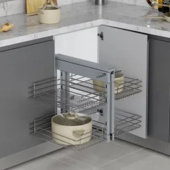 Emuca Ecksystem Suprastar für den Küchenschrank, Stahl, Verchromt