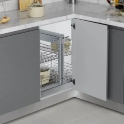Emuca Ecksystem Suprastar für den Küchenschrank, Stahl, Verchromt