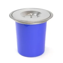 Emuca Einbau-Recyclingbehälter für die Küchenarbeitsplatte Recycle, 1 ausziehbarer Behälter 5 Liter, Edelstahl und Kunststoff