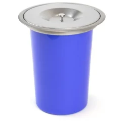 Emuca Einbau-Recyclingbehälter für die Küchenarbeitsplatte Recycle, 1 ausziehbarer Behälter 7 Liter, Edelstahl und Kunststoff