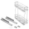Emuca Flaschenhalter SupraMax, seitlich, ausziehbar, mit Schließautomatik, Modul 200mm, Stahl, Verchromt