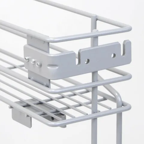 Emuca Flaschenhalter Supra, seitlich, mit Schließautomatik, Modul 150mm, Stahl, grau lackiert