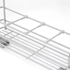 Emuca Flaschenhalter Supra, seitlich, mit Schließautomatik, Modul 150mm, Stahl, grau lackiert
