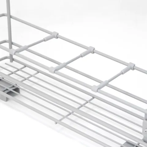 Emuca Flaschenhalter Supra, seitlich, mit Schließautomatik, Modul 150mm, Stahl, grau lackiert