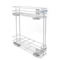 Emuca Flaschenhalter Supra, seitlich, mit Schließautomatik, Modul 150mm, Stahl, grau lackiert