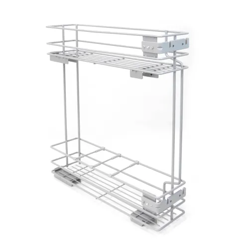 Emuca Flaschenhalter Supra, seitlich, mit Schließautomatik, Modul 150mm, Stahl, grau lackiert