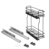 Emuca Flaschenhalter TitaneMax, seitlich, ausziehbar, mit Schließautomatik, Modul 200mm, Stahl, Anthrazitgrau