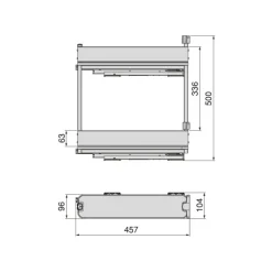 Emuca Flaschenregal seitlich ausziehbar Harmony mit Soft-Close, Modul Breite 150mm Höhe 700mm, Stahl und Holz, Anthrazitgrau