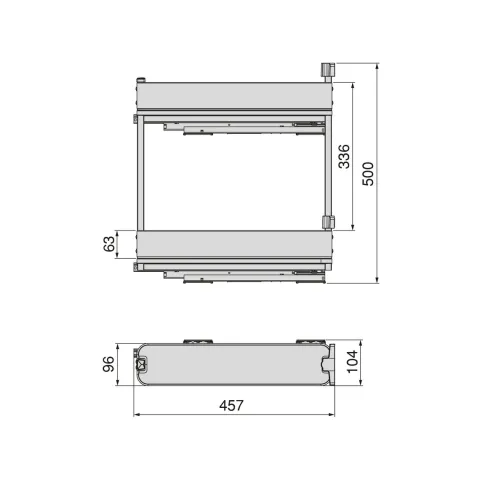 Emuca Flaschenregal seitlich ausziehbar Harmony mit Soft-Close, Modul Breite 150mm Höhe 700mm, Stahl und Holz, Anthrazitgrau