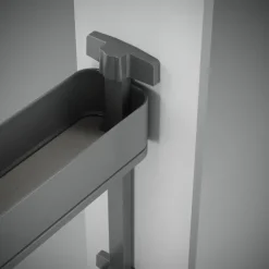 Emuca Flaschenregal seitlich ausziehbar Harmony mit Soft-Close, Modul Breite 150mm Höhe 700mm, Stahl und Holz, Anthrazitgrau