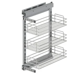 Emuca Flaschenregal Suprastar, ausziehbar, mit Schließautomatik, Modul 300mm, Stahl, Verchromt