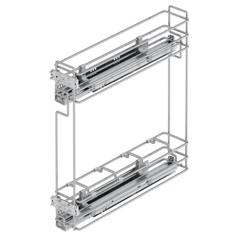 Emuca Flaschenregal Suprastar, ausziehbar, mit Schließautomatik, Modul 200mm, Stahl, Verchromt