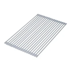 Emuca Geschirrabtropfer aus Silikon, flexibel und rollbar, Stahl und Kunststoff, Grau