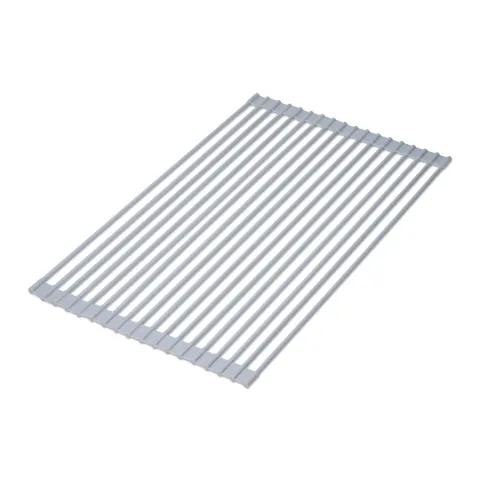Emuca Geschirrabtropfer aus Silikon, flexibel und rollbar, Stahl und Kunststoff, Grau