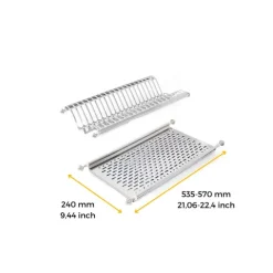 Emuca Geschirrabtropfer für Hochschränke, Modul 600mm, Edelstahl