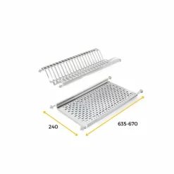 Emuca Geschirrabtropfer für Hochschränke, Modul 700mm, Edelstahl