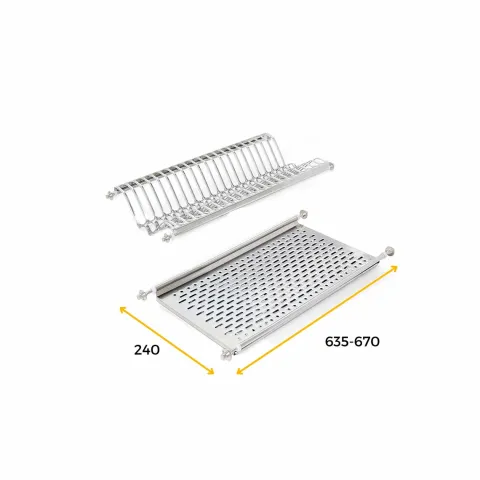 Emuca Geschirrabtropfer für Hochschränke, Modul 700mm, Edelstahl