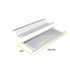 Emuca Geschirrabtropfer für Hochschränke, Modul 800mm, Edelstahl