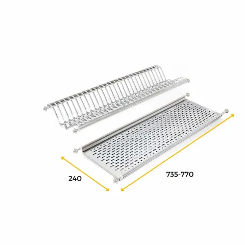 Emuca Geschirrabtropfer für Hochschränke, Modul 800mm, Edelstahl