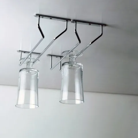 Emuca Glashalter Supra, 1-zeilig Länge 340mm, Stahl, Verchromt