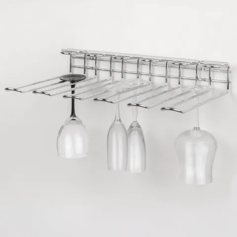 Emuca Glashalter Supra, 5-zeilig, Länge 320mm, Stahl, Verchromt
