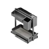 Emuca Harmony-Ausziehregal mit Körben und Zubehör mit Soft-Close, Modul Breite 300mm Höhe 700mm, Stahl und Holz, Anthrazitgrau