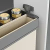 Emuca Harmony-Ausziehregal mit Körben und Brotkasten mit Soft-Close, Modul Breite 300mm Höhe 700mm, Stahl und Holz, Anthrazitgrau