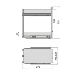 Emuca Harmony-Ausziehwagen mit Soft-Close, Modul Breite 300mm Höhe 700mm, Stahl und Holz, Anthrazitgrau