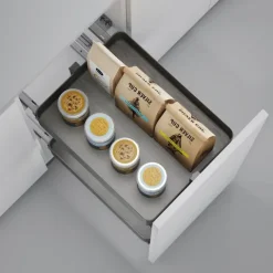Emuca Harmony-Ausziehwagen mit Soft-Close, Modul Breite 400mm Höhe 700mm, Stahl und Holz, Anthrazitgrau