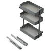 Emuca Harmony-Ausziehwagen mit Soft-Close, Modul Breite 300mm Höhe 800mm, Stahl und Holz, Anthrazitgrau