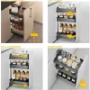 Emuca Harmony-Ausziehwagen mit Soft-Close, Modul Breite 400mm Höhe 800mm, Stahl und Holz, Anthrazitgrau