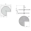 Emuca Lot Drehplatten Shelvo 3/4, für 800mm Modul, Kunststoff und Aluminium, Grau