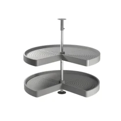Emuca Lot Drehplatten Shelvo 3/4, für 800mm Modul, Kunststoff und Aluminium, Grau