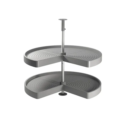 Emuca Lot Drehplatten Shelvo 3/4, für 800mm Modul, Kunststoff und Aluminium, Grau