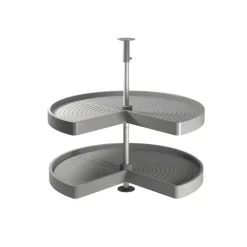 Emuca Lot Drehplatten Shelvo 3/4, für 900mm Modul, Kunststoff und Aluminium, Grau