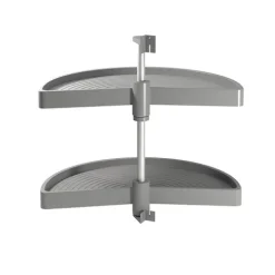 Emuca Lot Drehplatten Shelvo 1/2, für 800mm Modul, Kunststoff und Aluminium, Grau