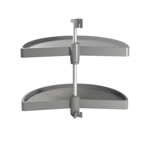 Emuca Lot Drehplatten Shelvo 1/2, für 800mm Modul, Kunststoff und Aluminium, Grau