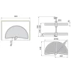 Emuca Lot Drehplatten Shelvo 1/2, für 900mm Modul, Kunststoff und Aluminium, weiss