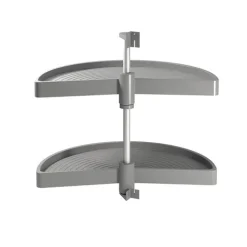 Emuca Lot Drehplatten Shelvo 1/2, für 900mm Modul, Kunststoff und Aluminium, Grau