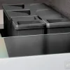 Emuca Lot Recycle Behälter für Küchenschublade, Höhe 266 mm, 2x15 Liter, Kunststoff, Schwarz